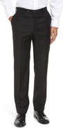 Berle Flat Front Modern Fit Gabardine Stretch Wool Trousers