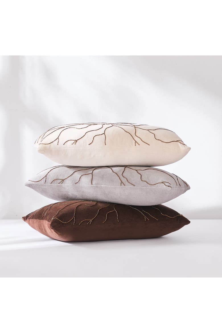 Roots Cotton Pillow Cover, Alternate, color, Cream