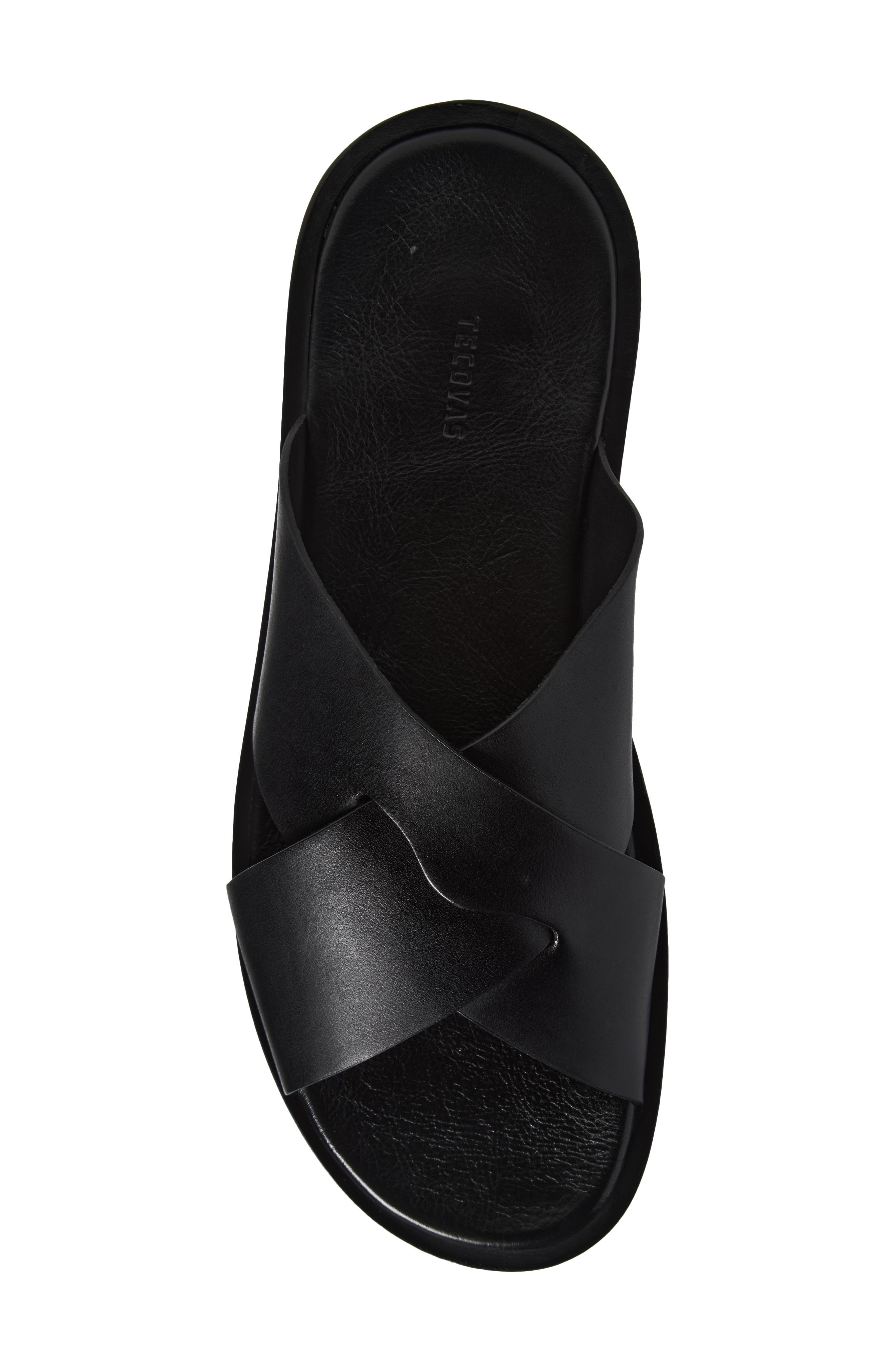 Tecovas Lexington Leather Slide Sandal, Alternate, color, Midnight