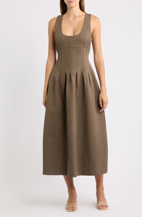 Scoop Neck Midi Dress