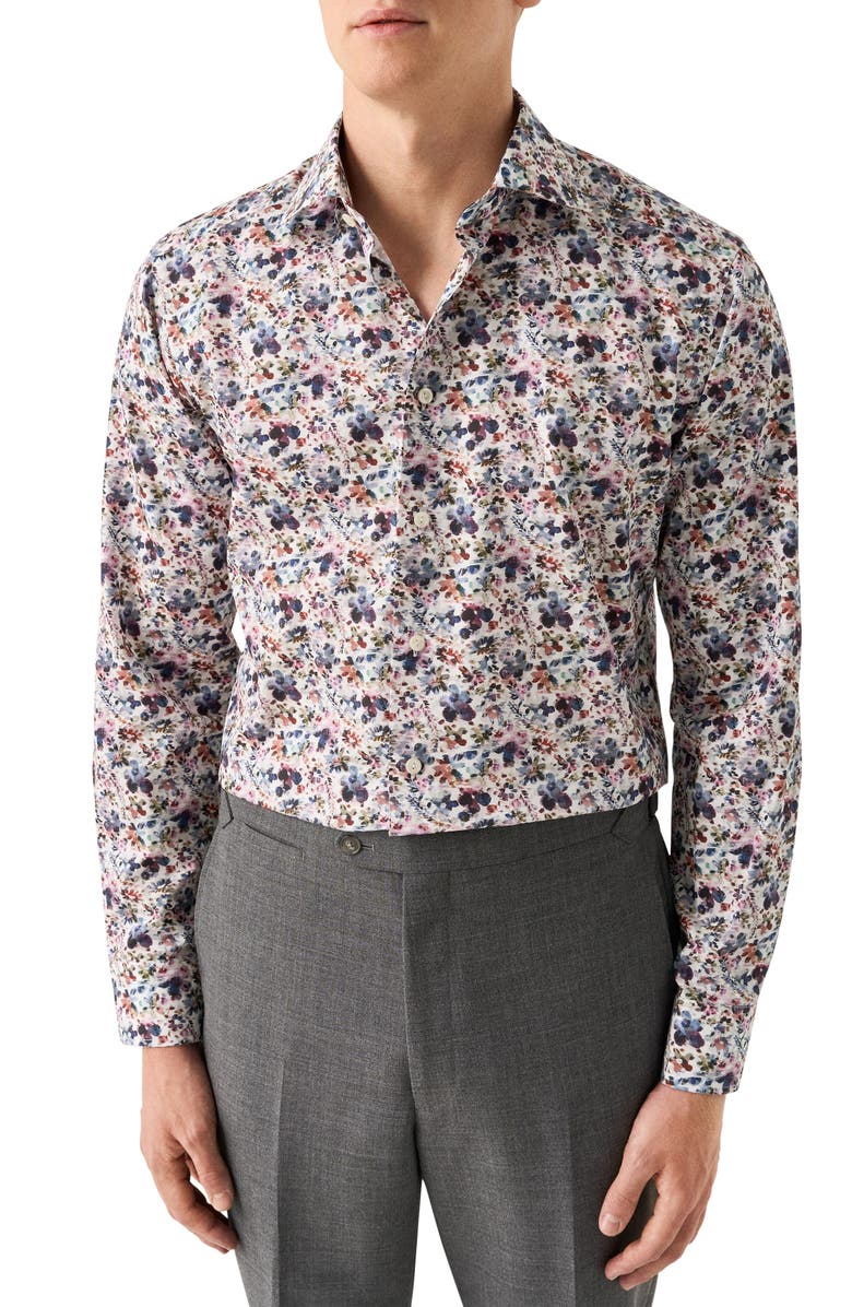 Eton Contemporary Fit Floral Dress Shirt, Main, color,