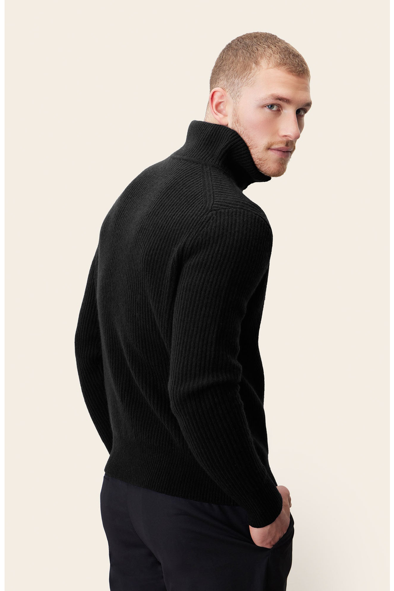 Shane Cashmere Quarter Zip Pullover, Alternate, color, Black