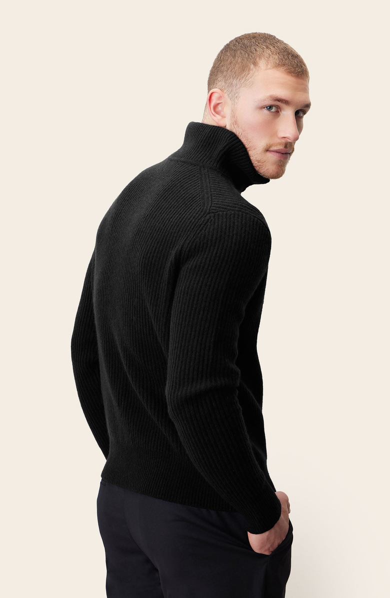 Italic Shane Cashmere Quarter Zip Pullover, Alternate, color, Black