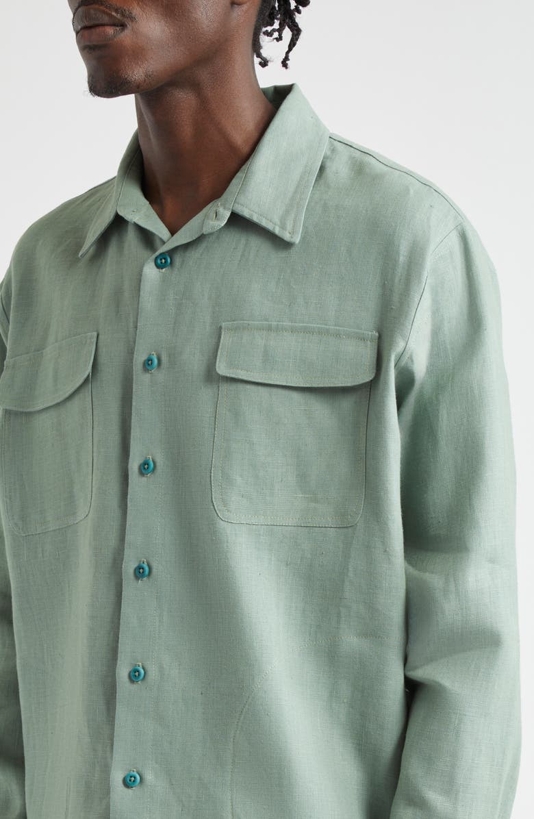 De Bonne Facture Two-Pocket Linen Overshirt, Alternate, color, 