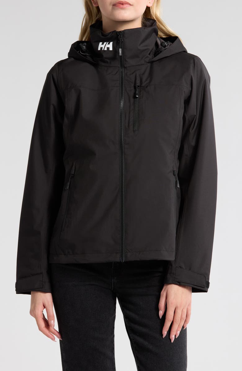 Helly Hansen Crew 2.0 Waterproof Midlayer Hooded Sailing Jacket, Alternate, color, Black