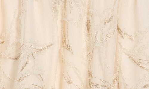 Adrianna Papell Chiffon Overlay Midi Skirt In Ivory Embossed Floral