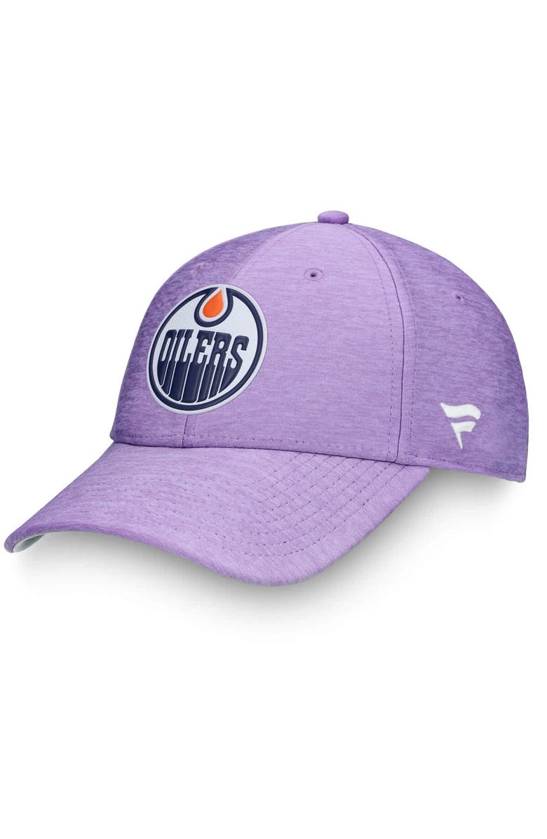 FANATICS Men's Fanatics Heather Purple Edmonton Oilers 2020 Hockey Fights Cancer Adjustable Hat, Alternate, color, Heather Purple