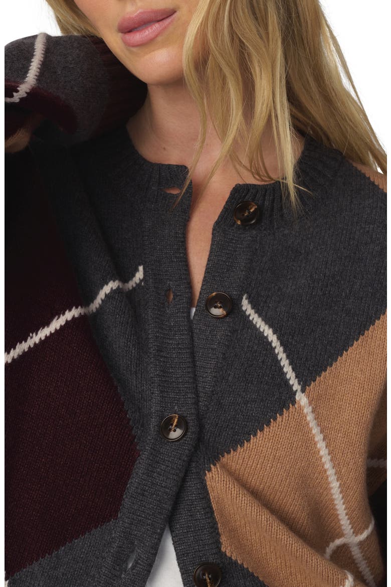 Relaxed Fit Argyle Cardigan, Alternate, color, CHARCOAL ARGYLE