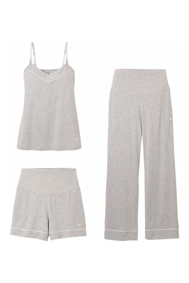 3-Piece Cotton Maternity Set, Main, color, HEATHER GREY