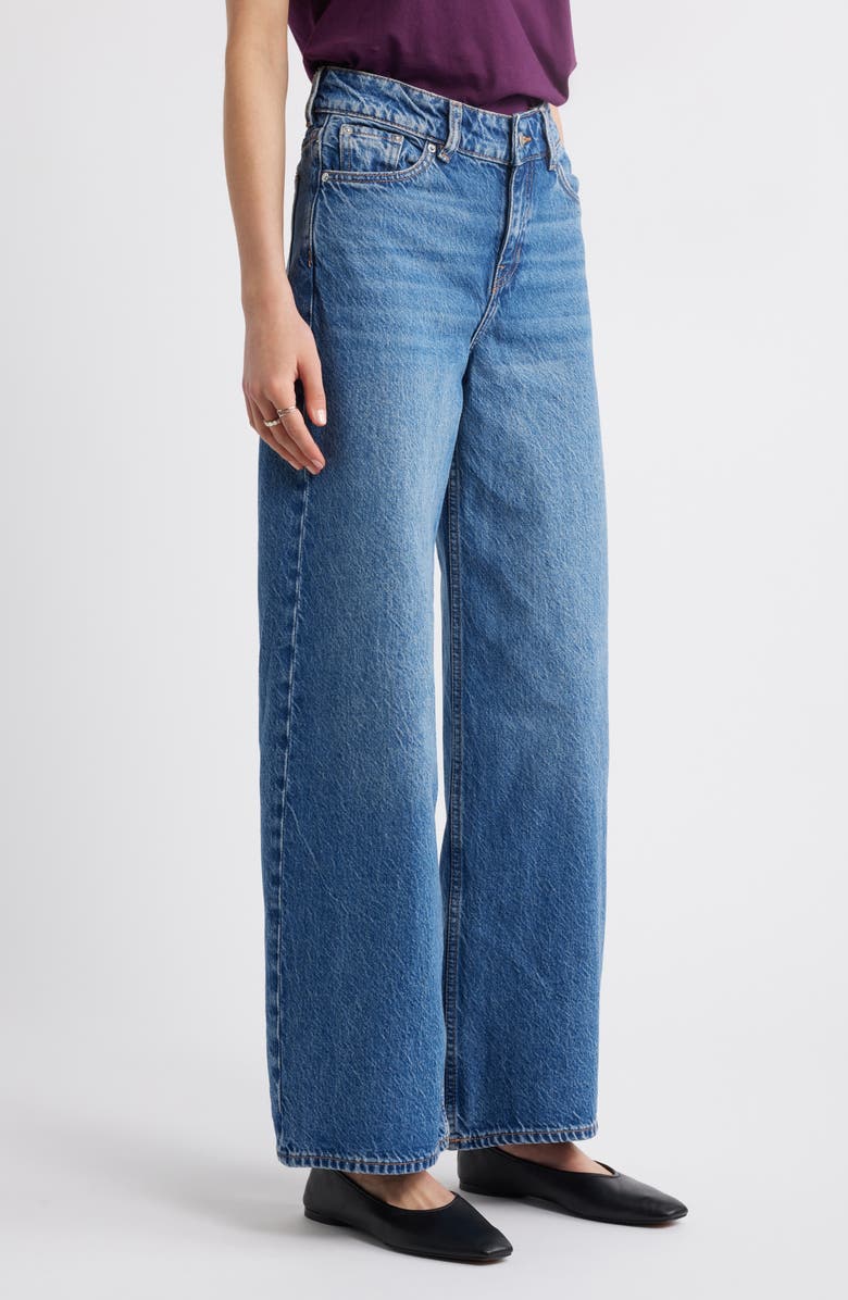 & Other Stories Cotton & Linen Wide Leg Jeans, Alternate, color, Blue Medium Dusty