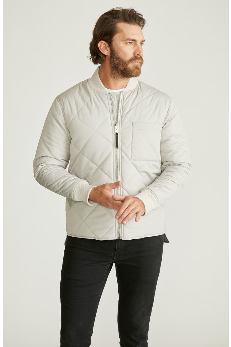 Reversible Quilted Bomber Jacket, Alternate, color, STONE/ STORMY
