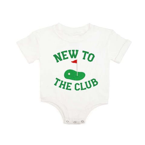 New To The Club Patch Short Sleeve Romper (Baby)