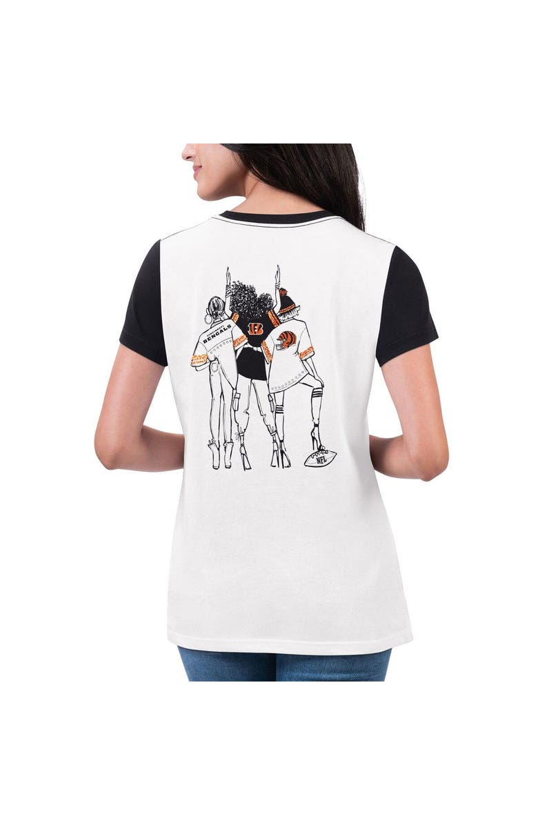 G-III 4HER BY CARL BANKS Women's G-III 4Her by Carl Banks White/Black Cincinnati Bengals Fashion Illustration T-Shirt, Alternate, color, White