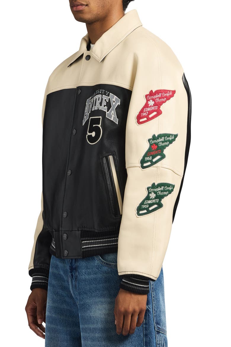 Northwest Wild Bears Leather Jacket, Alternate, color, BLACK