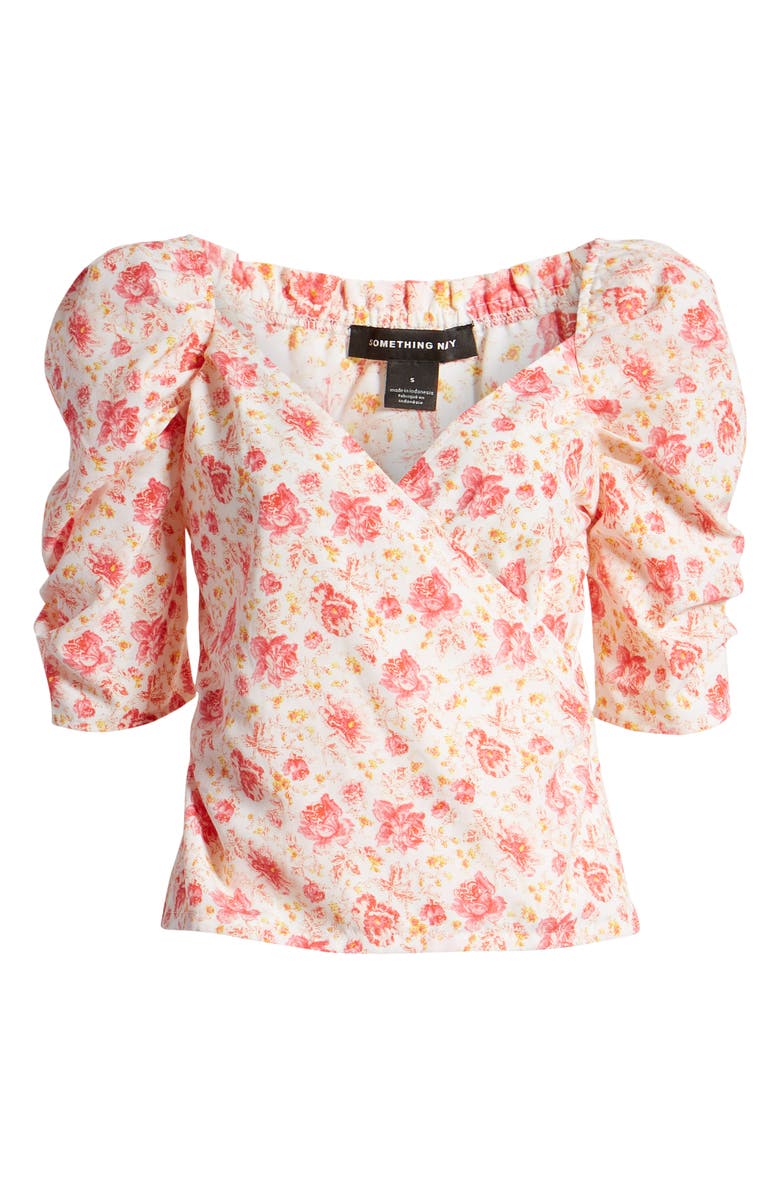 Something Navy Fitted Surplice Top, Alternate, color,