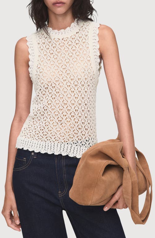 Mango Open Stitch Sweater Tank In Neutral