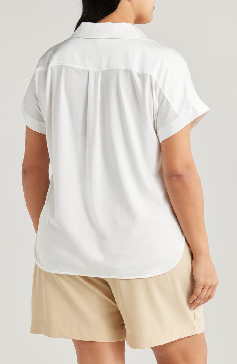 Lysse Amaya Satin Short Sleeve Shirt, Alternate, color, Off White