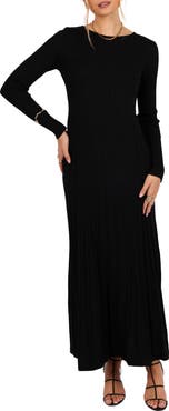 Petal & Pup Alison Long Sleeve Rib Maxi Dress
