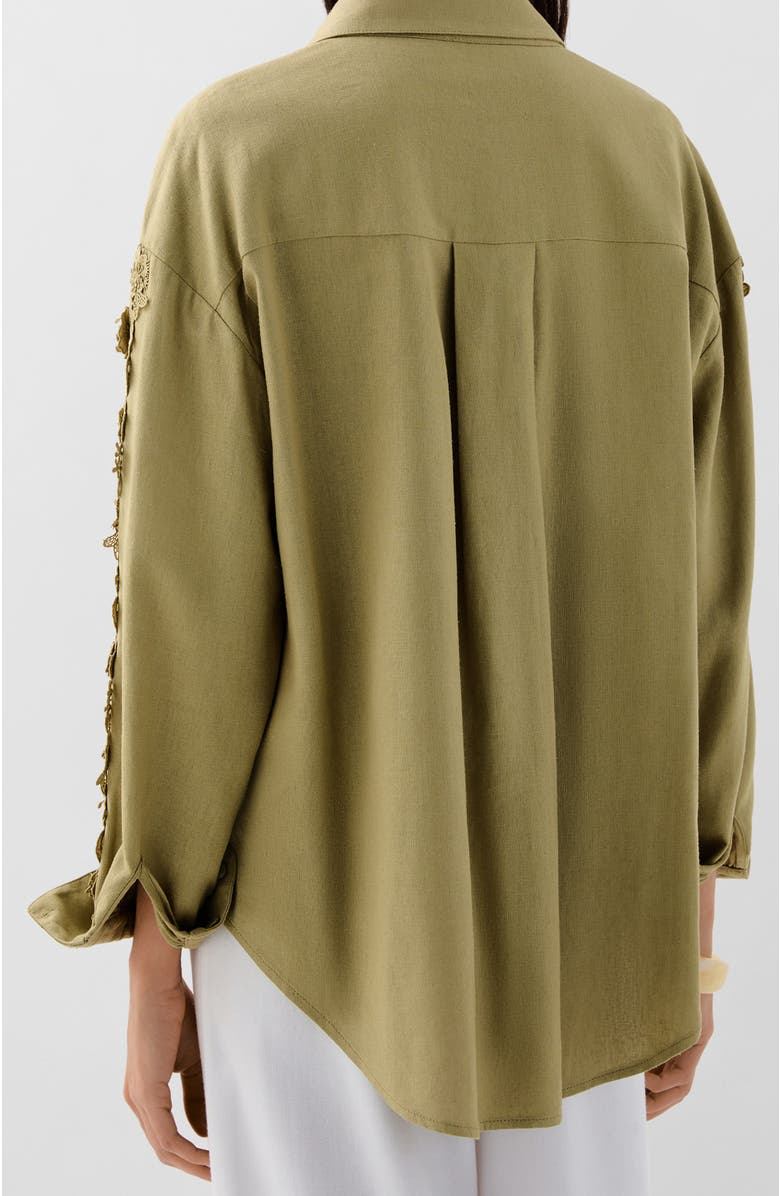 Scalpers Lace Shirt, Alternate, color, Khaki