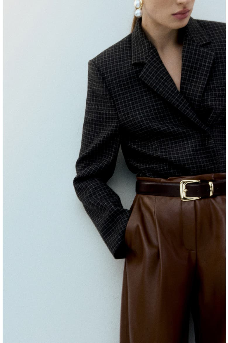 Riga Faux Leather Wide Leg Pants, Alternate, color, MEDIUM BROWN