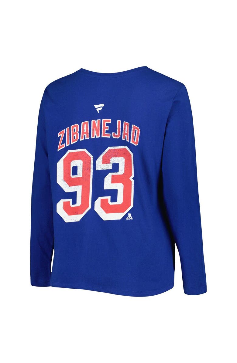 PROFILE Women's Profile Mika Zibanejad Blue New York Rangers Plus Size Name & Number Long Sleeve T-Shirt, Alternate, color, Blue