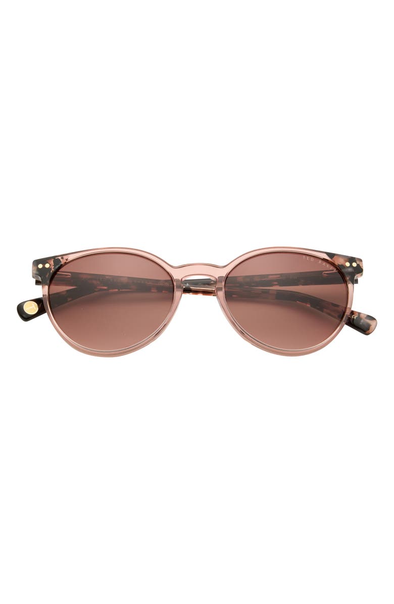 Ted Baker London 53mm Gradient Round Sunglasses, Main, color, Blush
