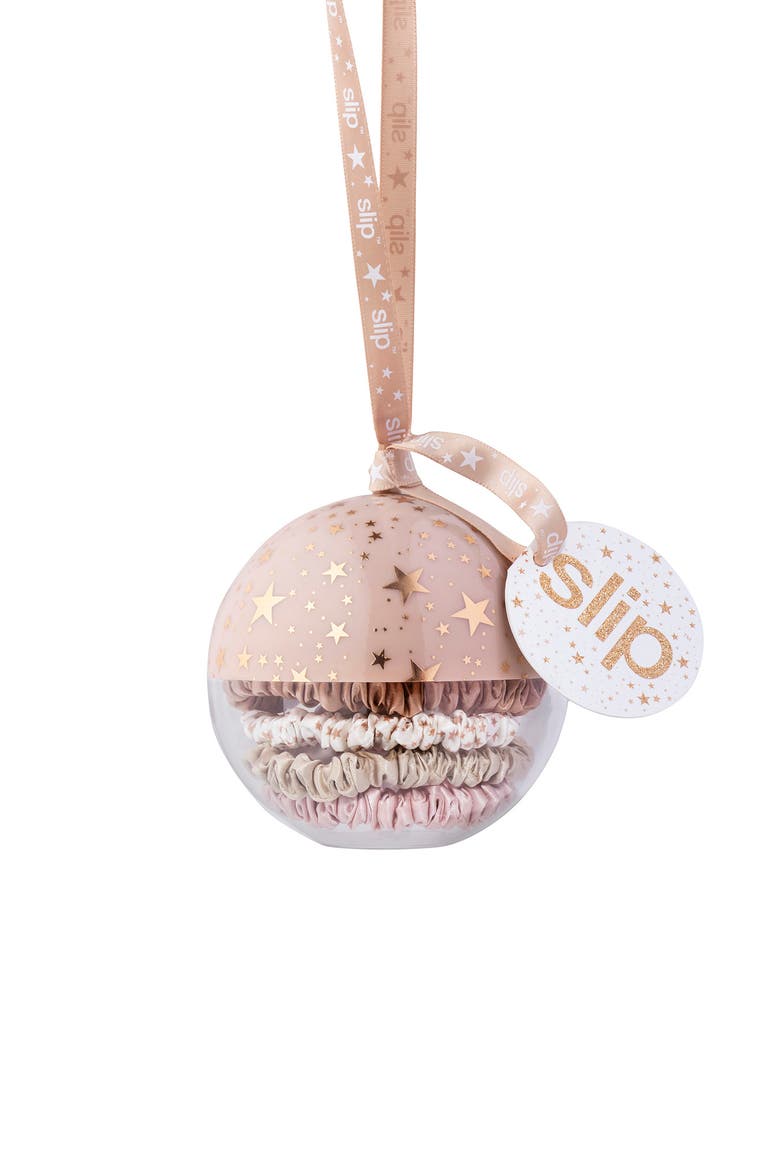 Pure Silk Skinny Hair Tie Nightlife Holiday Bauble (Limited Edition), Main, color, NO COLOR