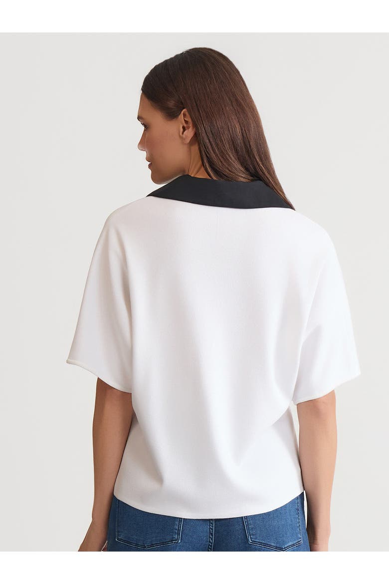 Mixed Media Soft Knit Shirt, Alternate, color, White