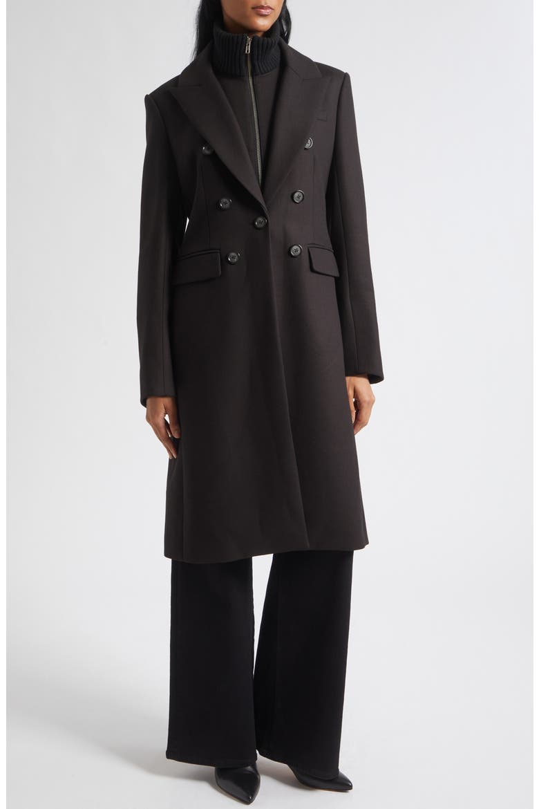 Stryder Double Breasted Dickey Coat, Alternate, color, BLACK