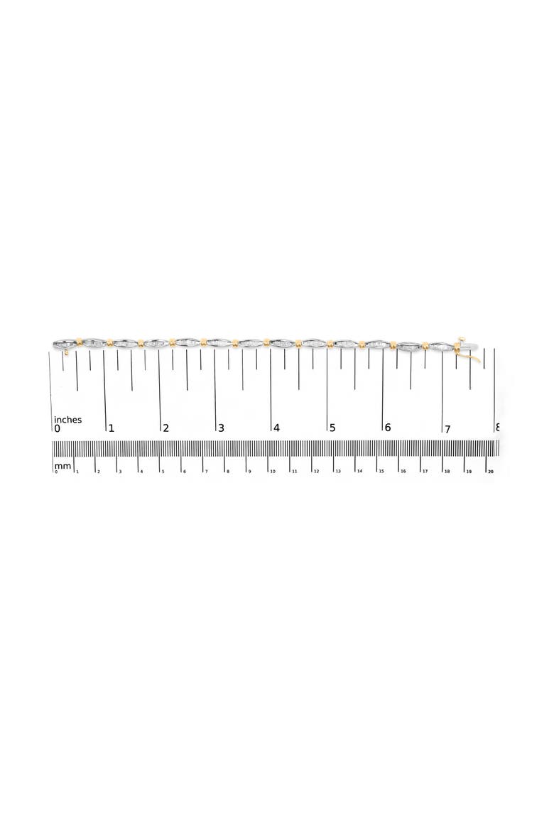 10K Two-Tone Gold 2.0 Cttw Baguette Diamond Channel Link Bracelet, Alternate, color, Yellow Gold