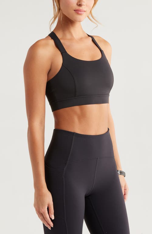 Zella Studio Luxe Lite Court Sports Bra In Black