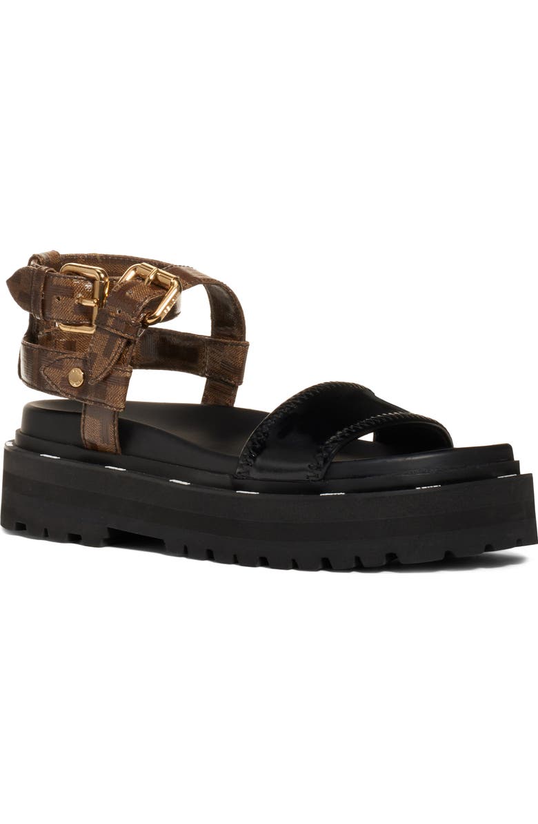 Fendi FF Strappy Platform Sandal, Main, color,