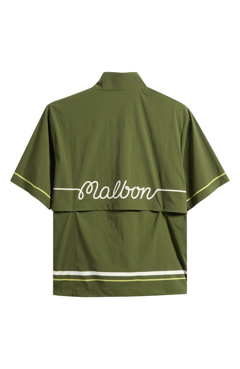 MALBON Playa Short Sleeve Half Zip Windbreaker, Alternate, color, Chive