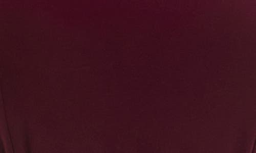 Nina Leonard Sylvia Rhinestone Long Sleeve Dress In Deep Wine