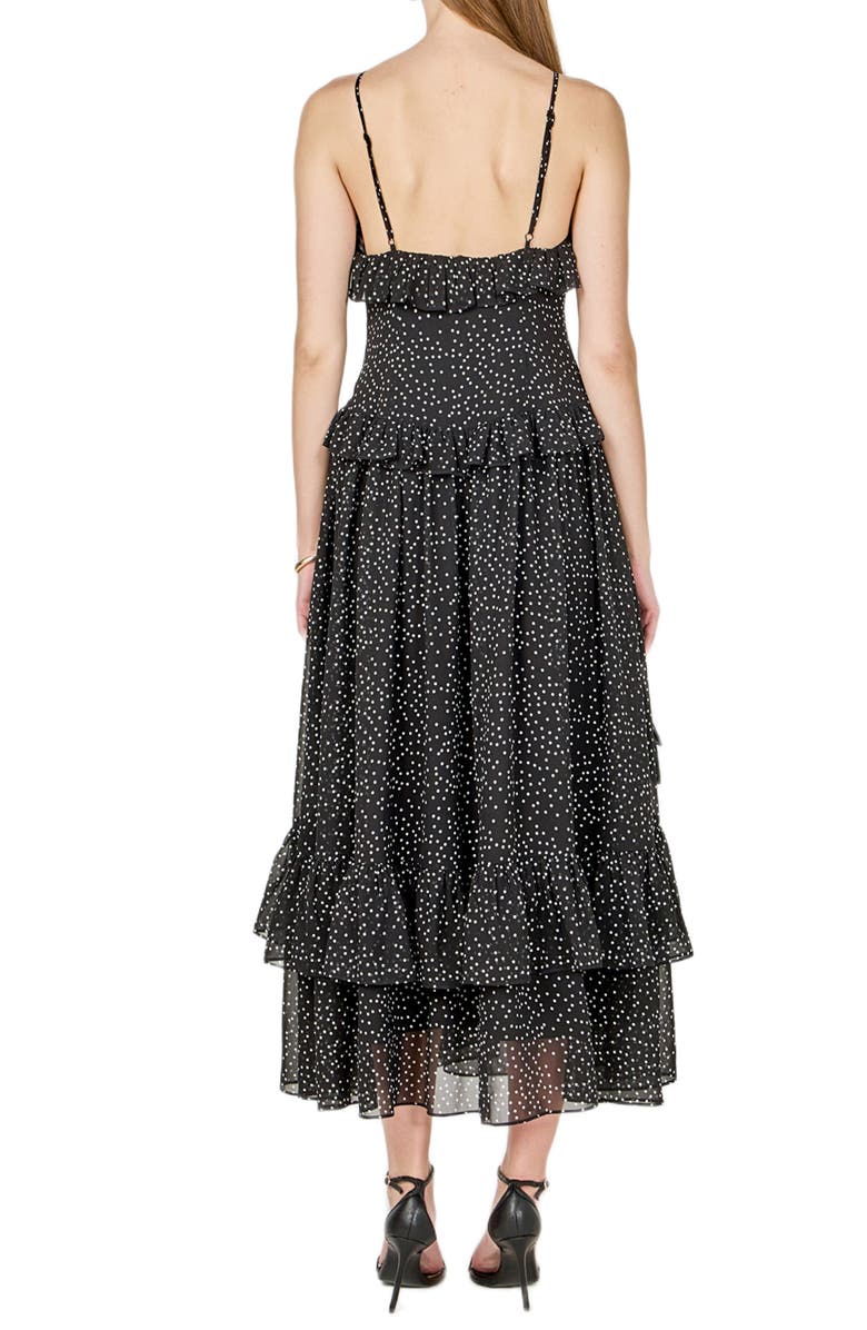 Endless Rose Dot Ruffle Sleeveless Maxi Dress, Alternate, color, 