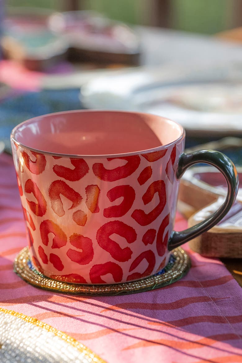 Luohu Porcelain Animal Print Mug 12 oz Set of 3, Alternate, color, Pink