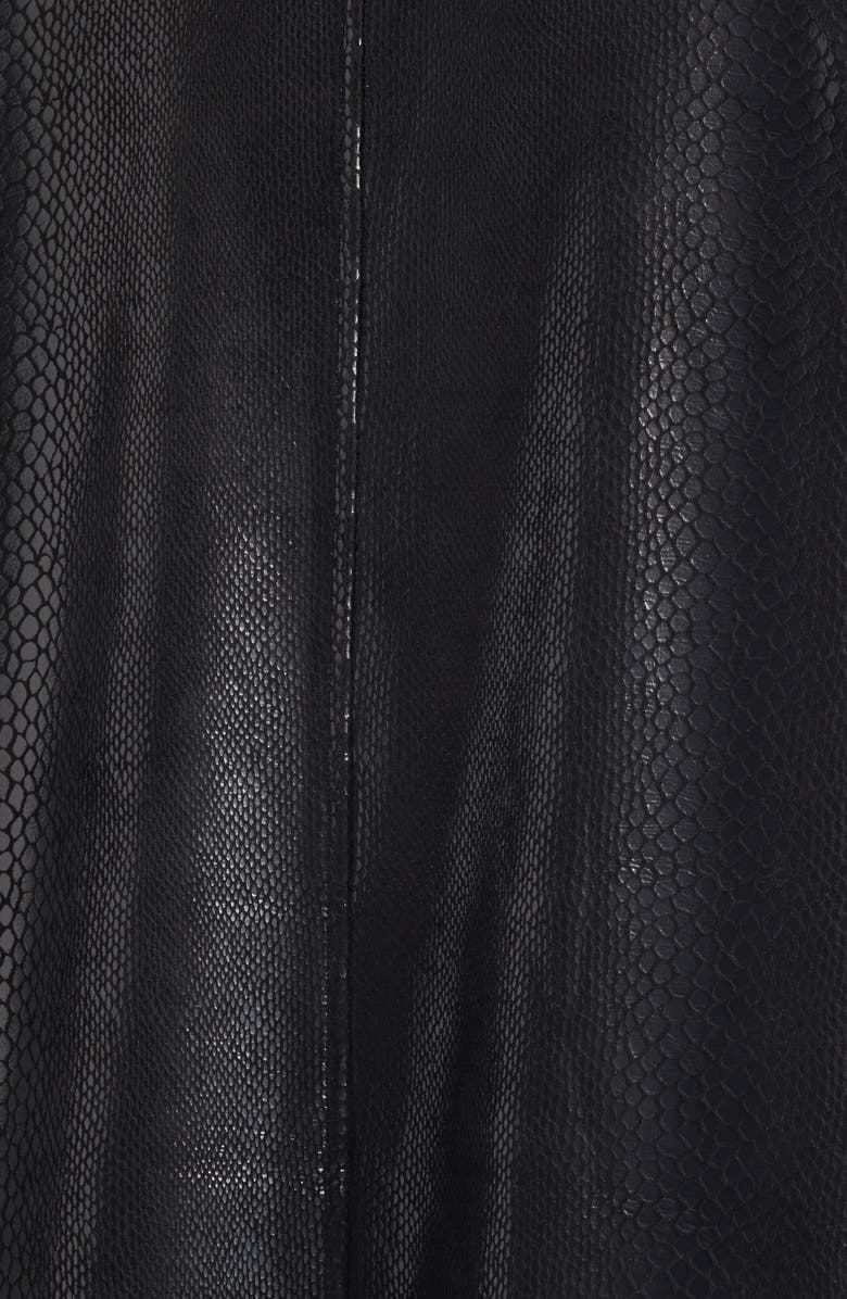Stand Studio Oceana Reptile Embossed Faux Leather Coat, Alternate, color, Black