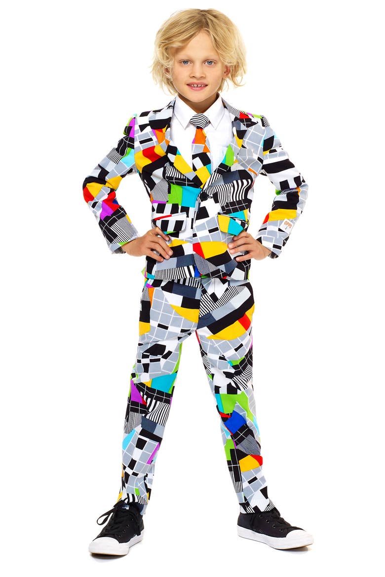 Testival Two-Piece Suit with Tie, Main, color, MISCELLANEOUS