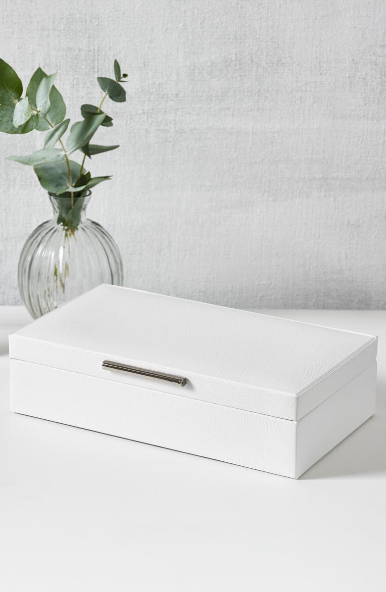 The White Company Medium Leather Jewelry Box, Main, color,