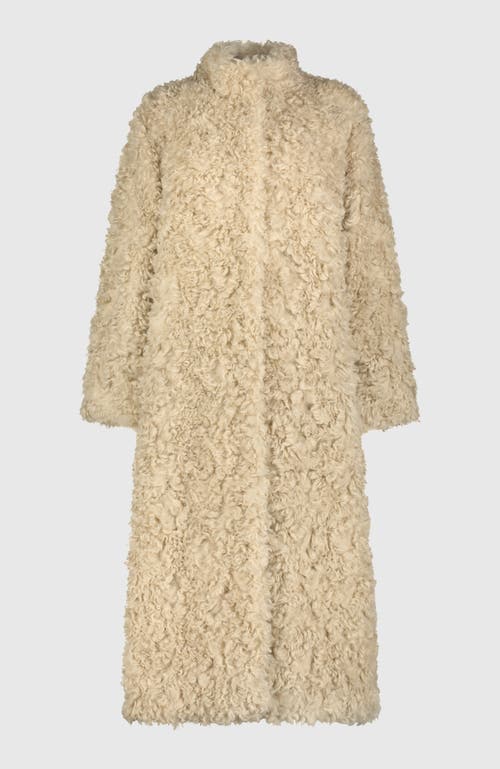 Lyla Grant Fur-free Lamb (faux Fur) Coat In Burgundy