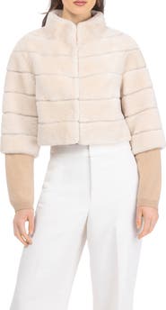 GORSKI Genuine Shearling Cropped Bolero with Cropped Sleeves