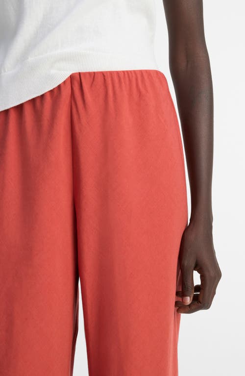 Vince Cotton-blend High-waist Pants In Terra In Red