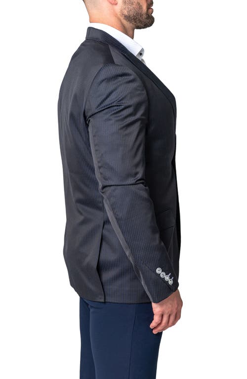 Maceoo Socrates Ponton Blue Geo Pattern Sport Coat In Blue