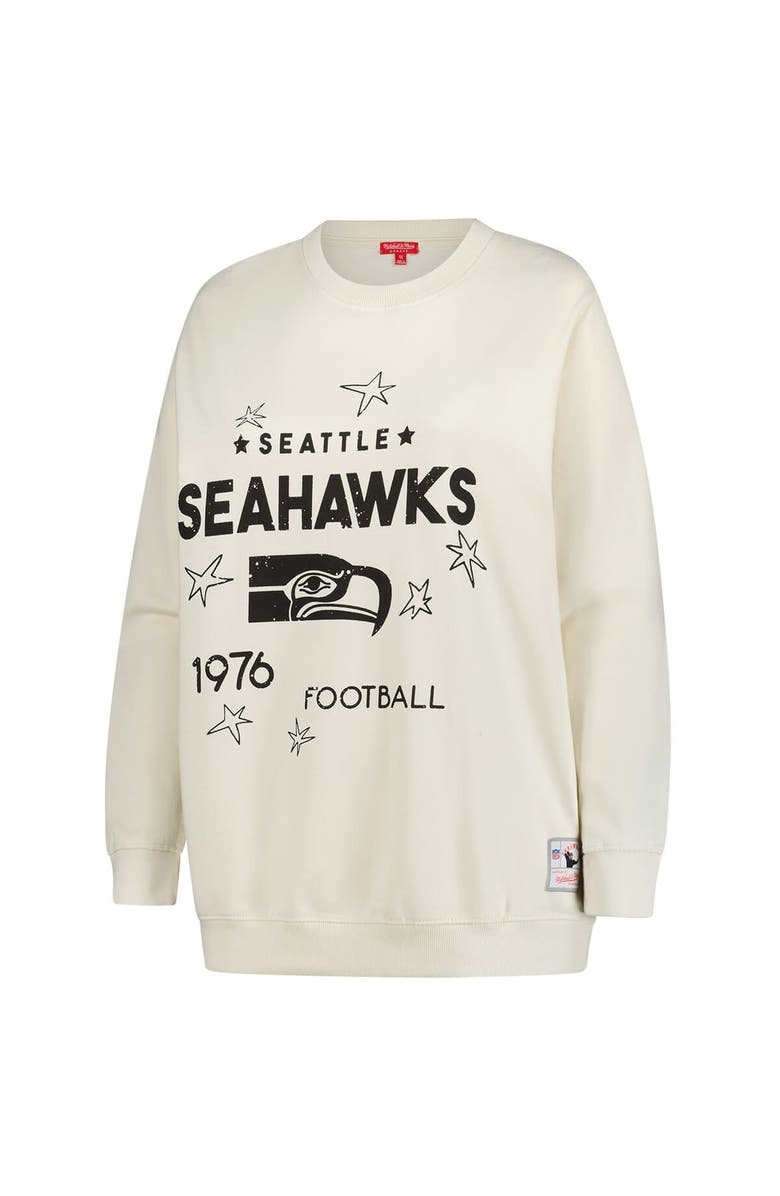 Mitchell & Ness Women's Mitchell & Ness Cream Seattle Seahawks Plus Size Shooting Star Sweatshirt, Alternate, color, Cream