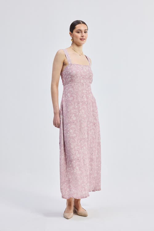 Reistor Perfect Floral Maxi With Tapered Straps In Blossom Blush