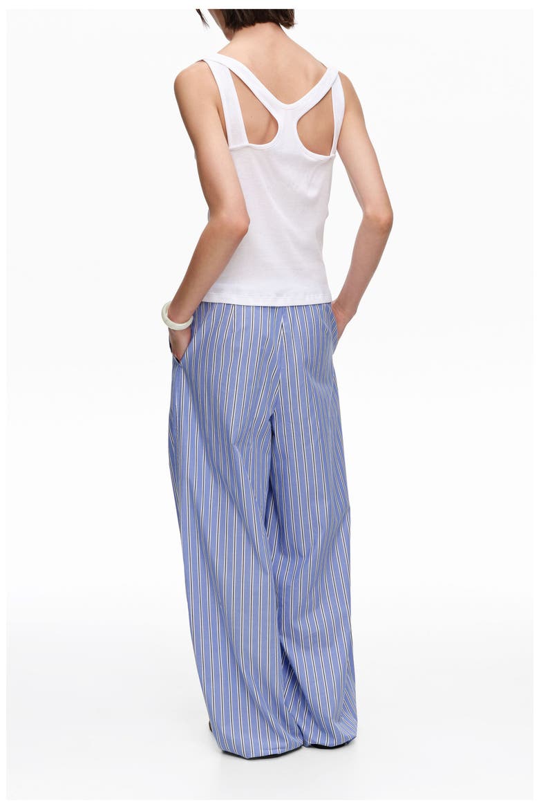 Striped Cotton Jogger Trousers, Alternate, color, BLUE