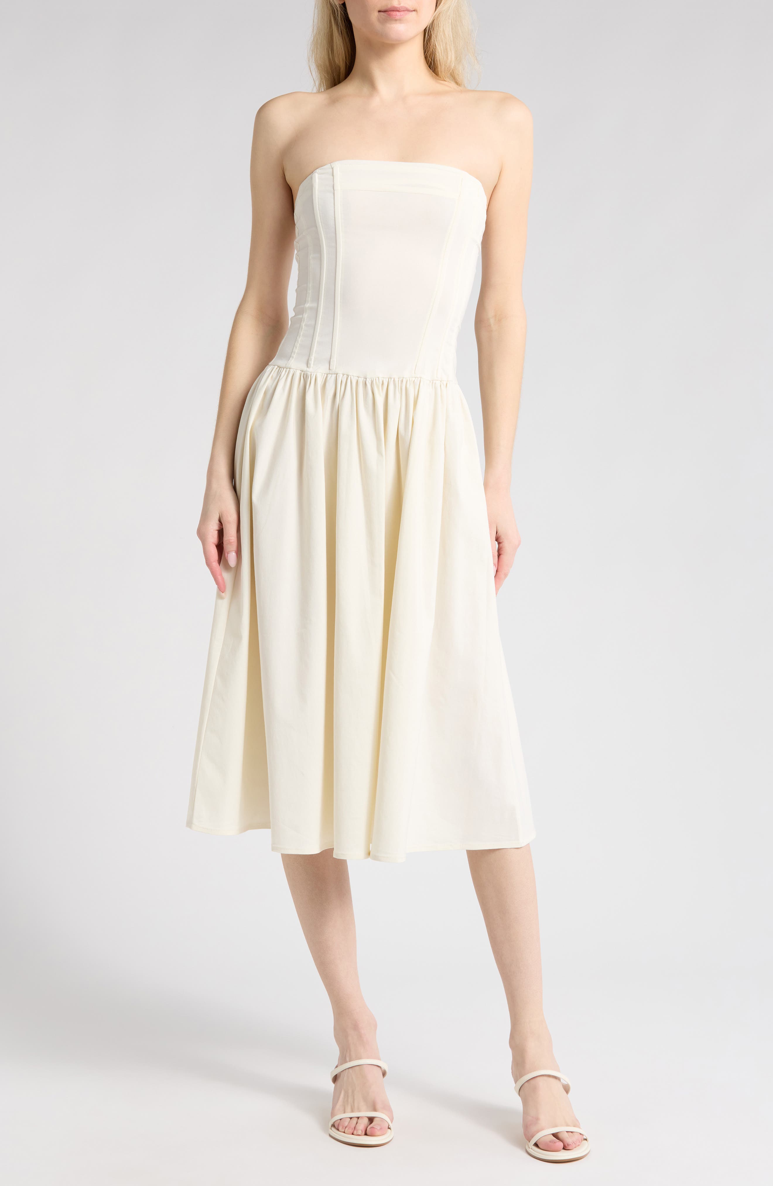 we wore what strapless corset midi dress WeWoreWhat (Women) inch length from shoulder Umgee Dresses Size:10.5 US Women (7.5 UK/AU) Mirewen White Off Shoulder Weworewhat brand