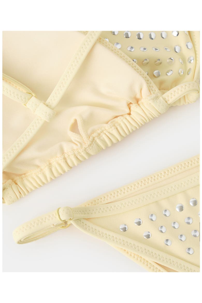Studded Triangle Bikini Top, Alternate, color, YELLOW