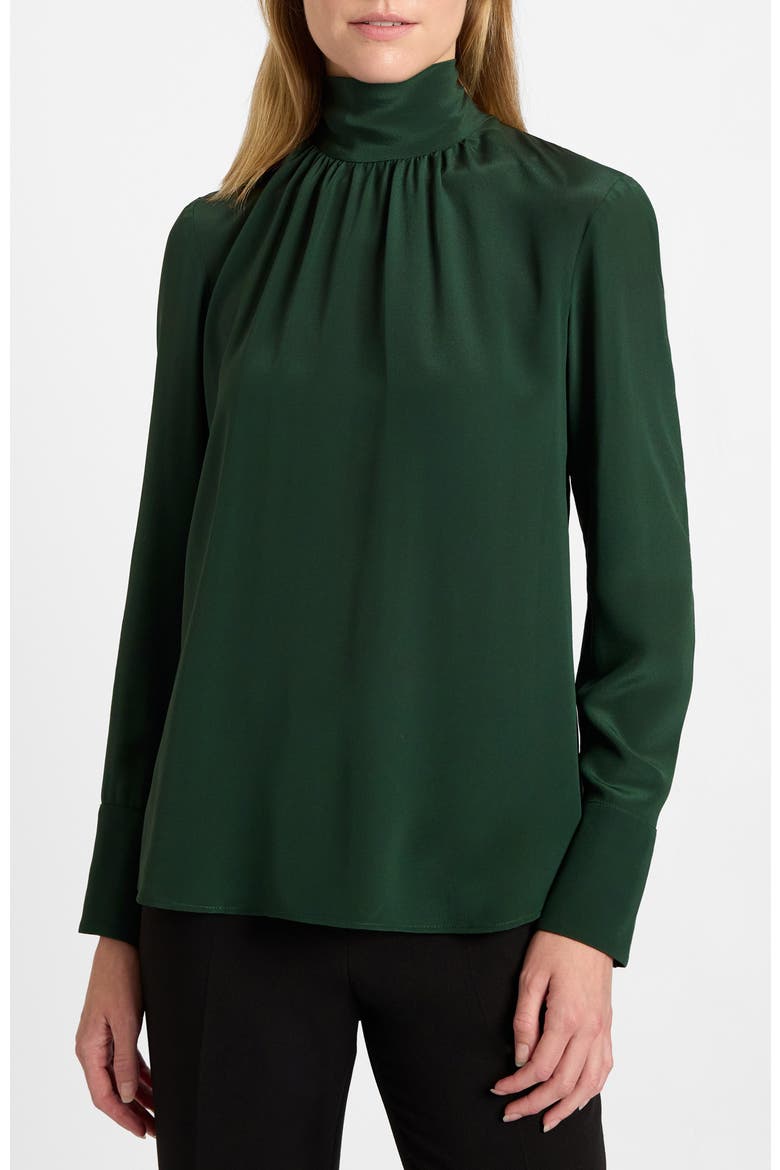 Phoenix Mock Neck Blouse, Alternate, color, Evergreen