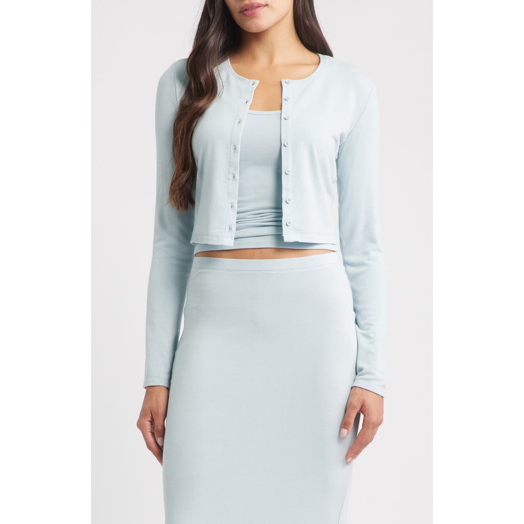 Artless Forever Eloise Crop Cardigan In Blue